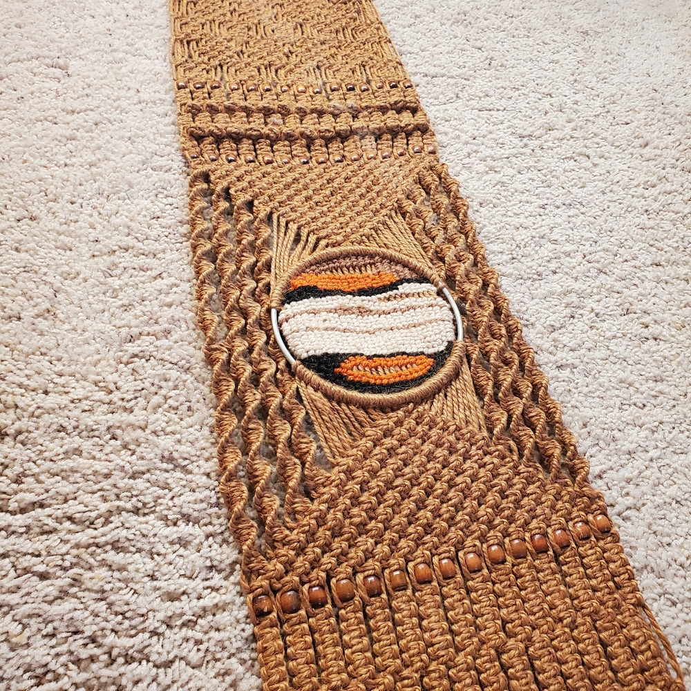 Vintage 60's 70's Macrome Wall Hanging - Picture 3 of 5